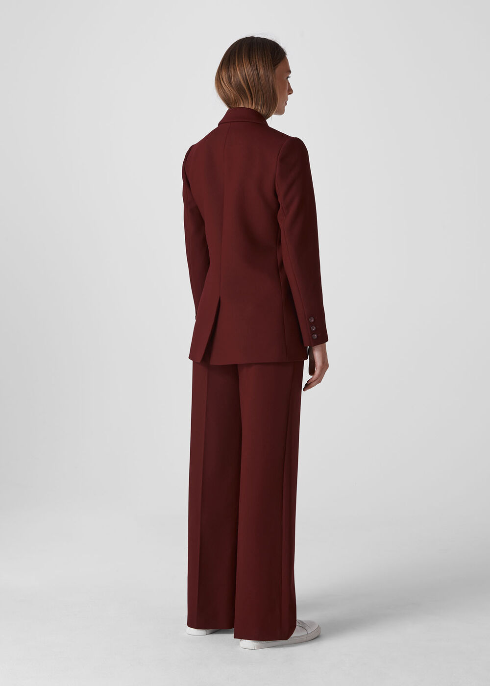 Relaxed Patch Pocket Jacket Burgundy