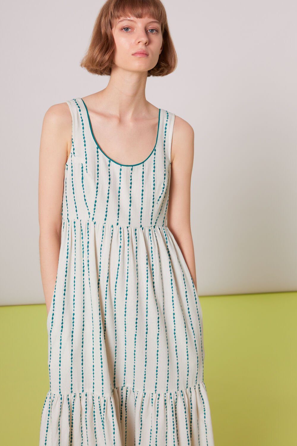 Marin Embroidered Midi Dress