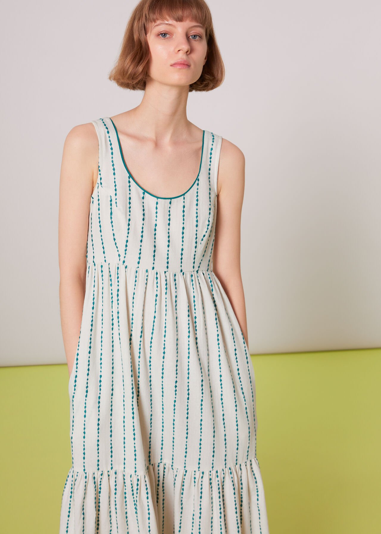 Marin Embroidered Midi Dress