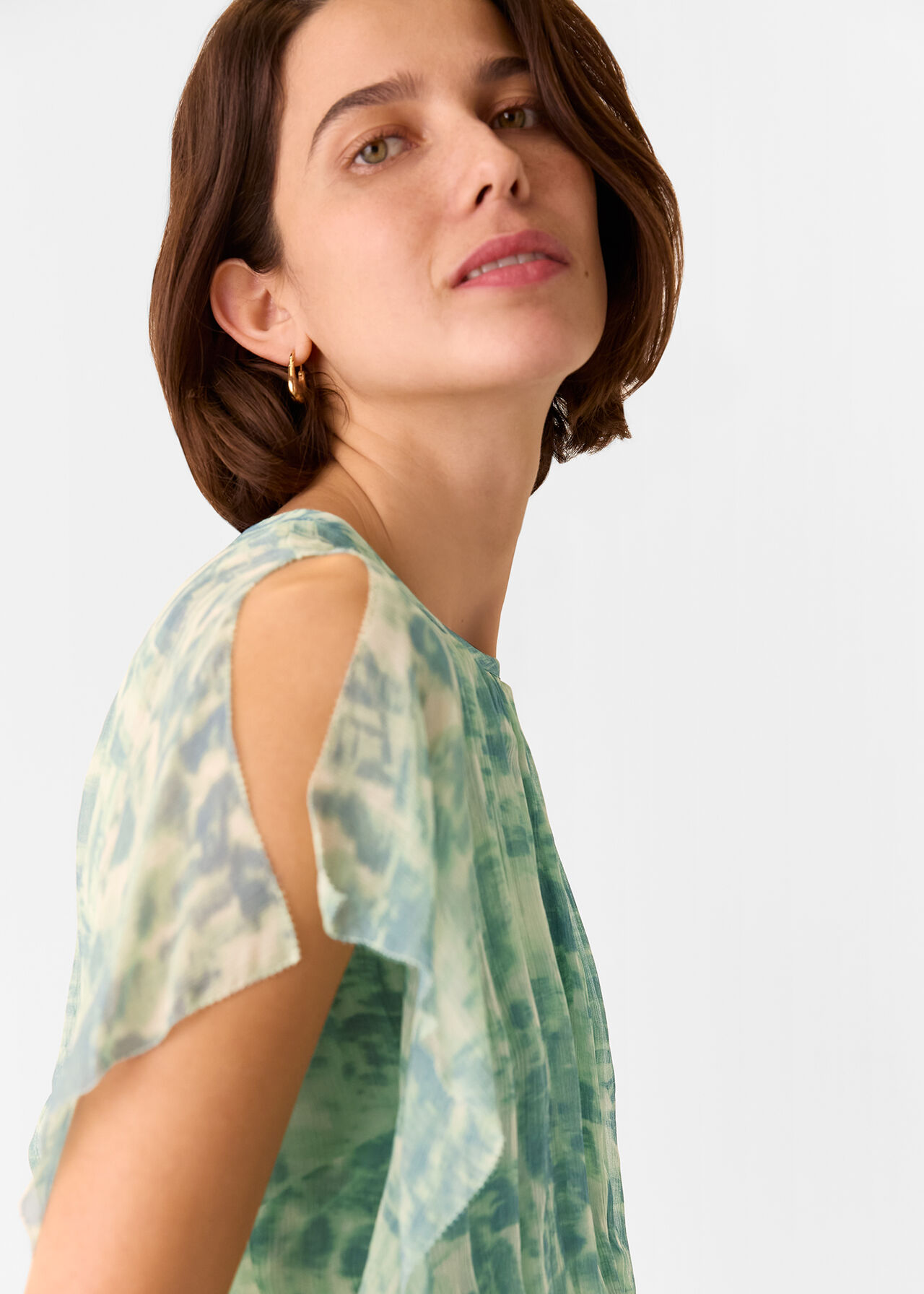 Dashed Brush Marks Midi Dress