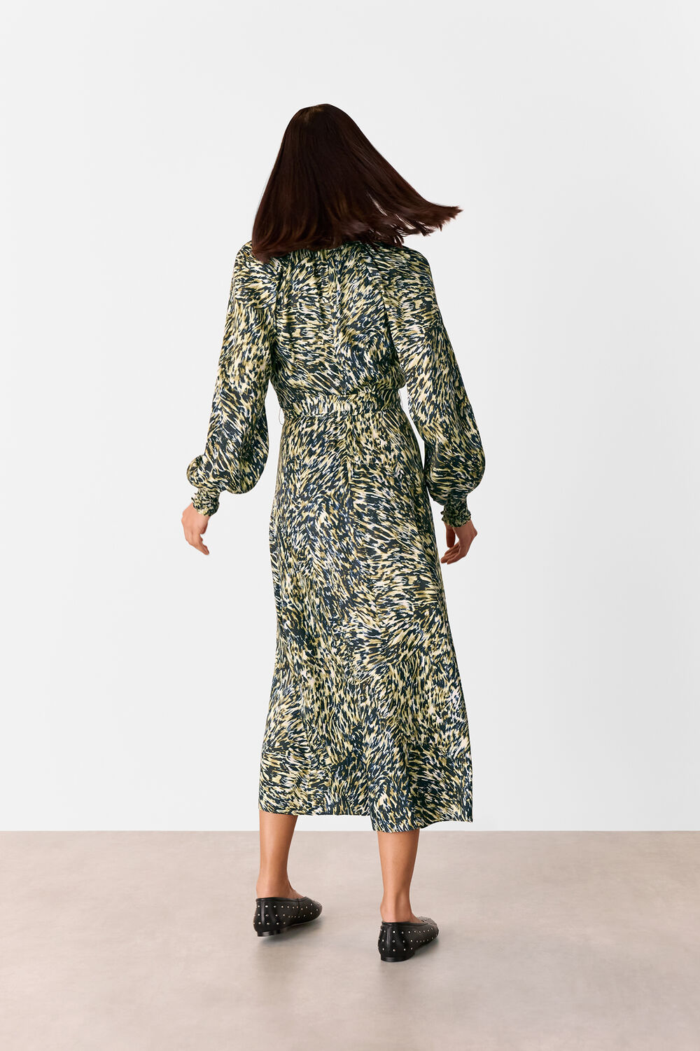Leopard Swirl Midi Dress