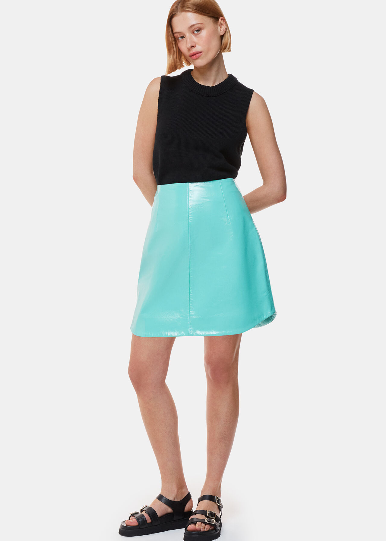 Patent Leather Mini Skirt
