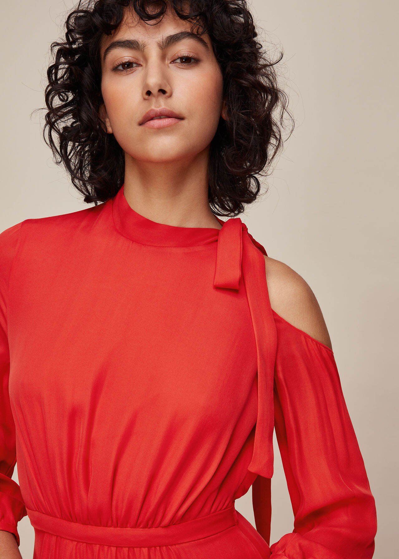 one shoulder silk