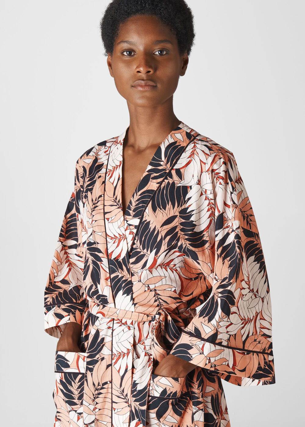 Fern Print Dressing Gown Pink/Multi