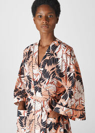 Fern Print Dressing Gown Pink/Multi