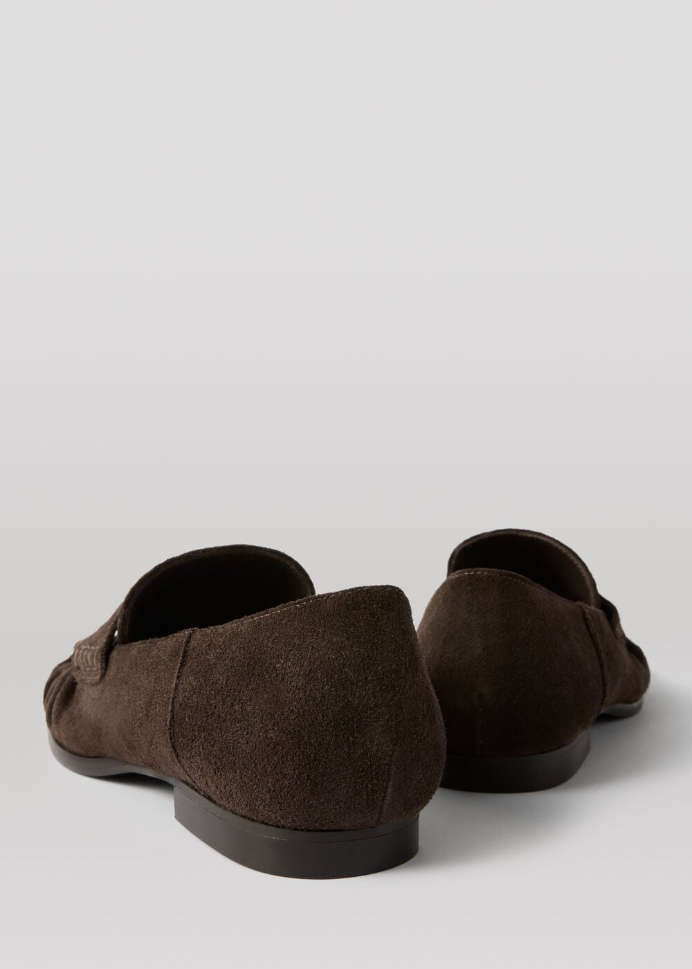 Chocolate Soft Suede Ruched Loafer