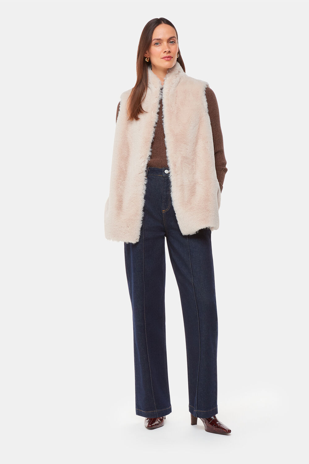Neutral Faux Fur Gilet