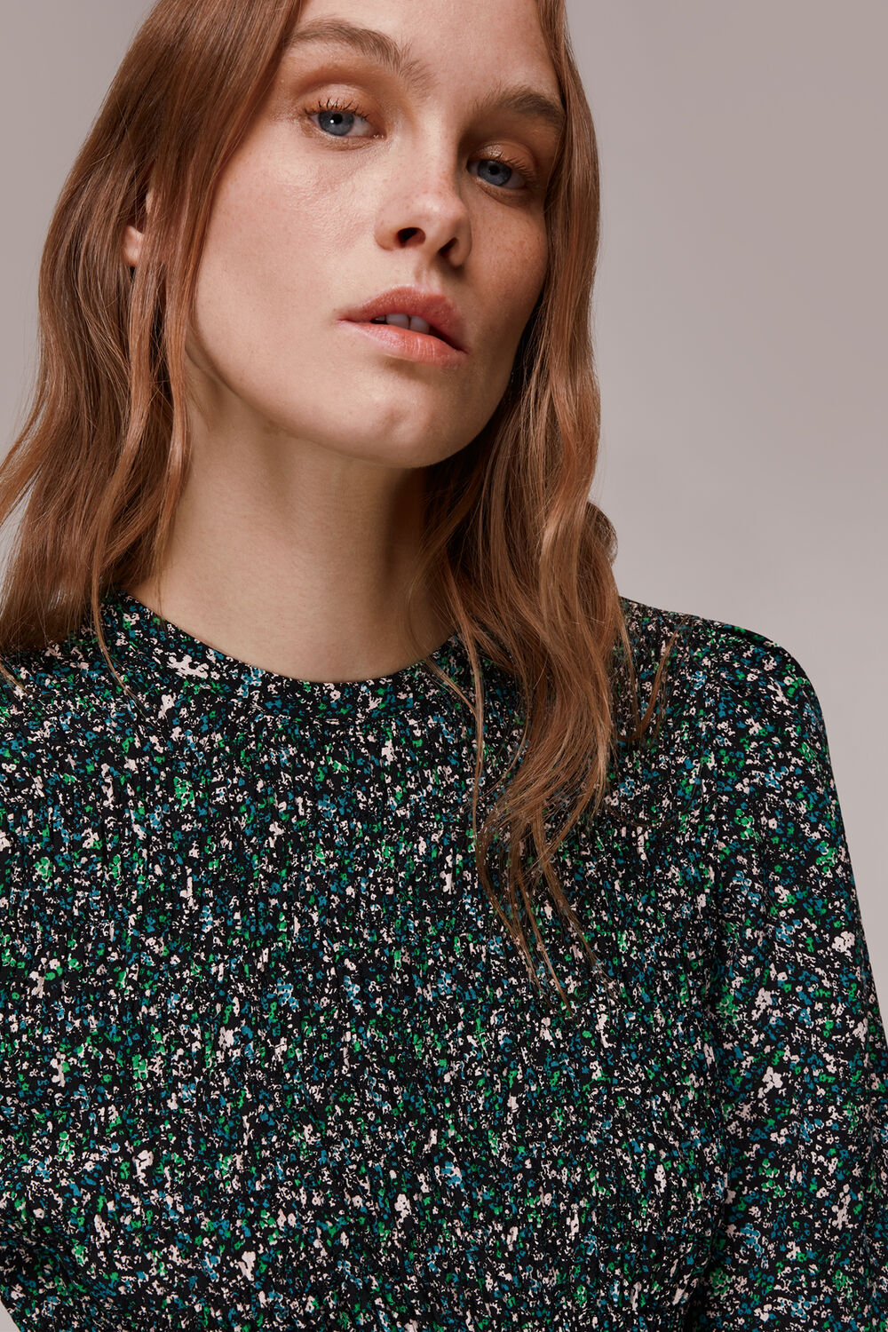 Midnight Garden Shirred Dress