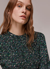 Midnight Garden Shirred Dress