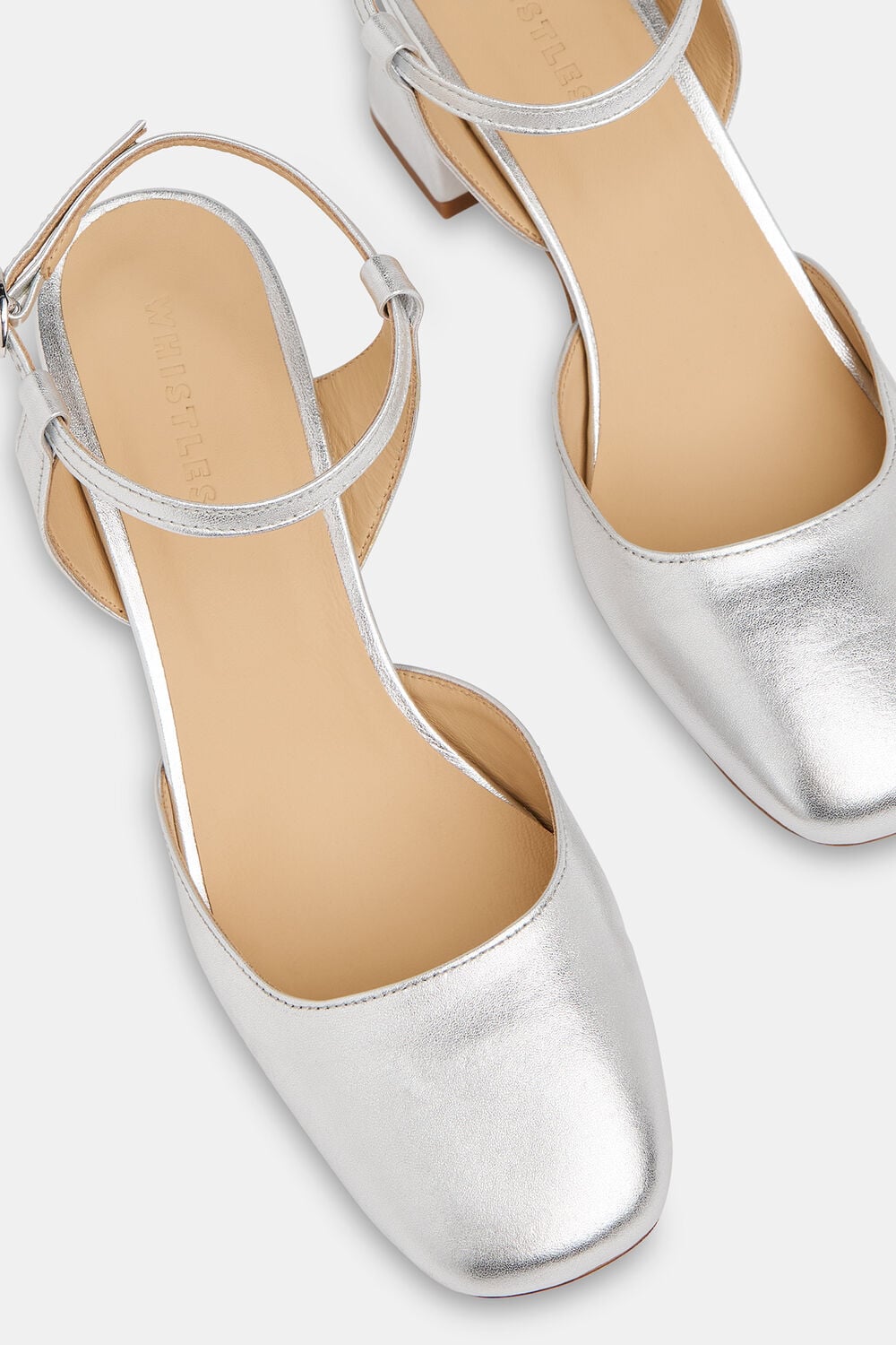 Silver Matilda Block Heel Shoe
