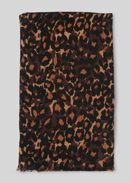 Brushed Leopard Scarf Brown