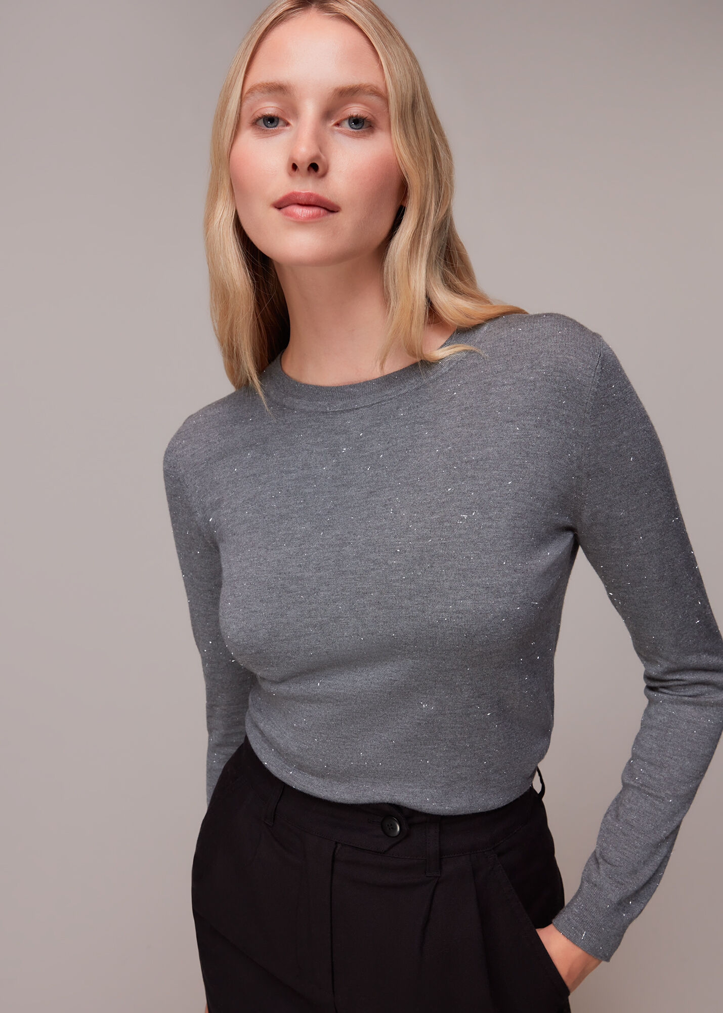 Whistles annie sparkle knit jumper on sale