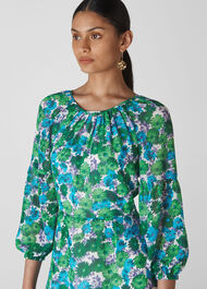 Alva Zinnia Floral Dress Blue/Multi
