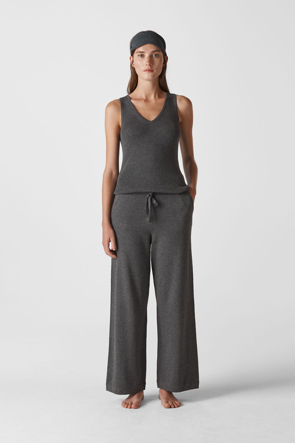 Knitted Pyjama Set Grey Marl