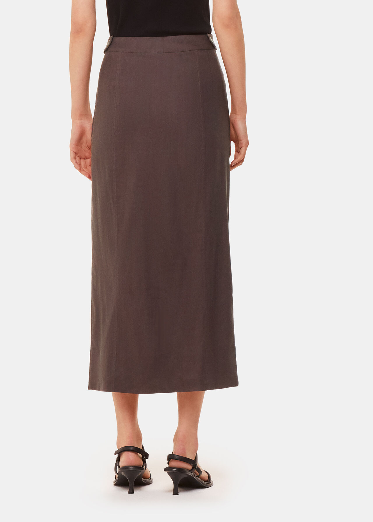 Mila Linen Blend Midi Skirt