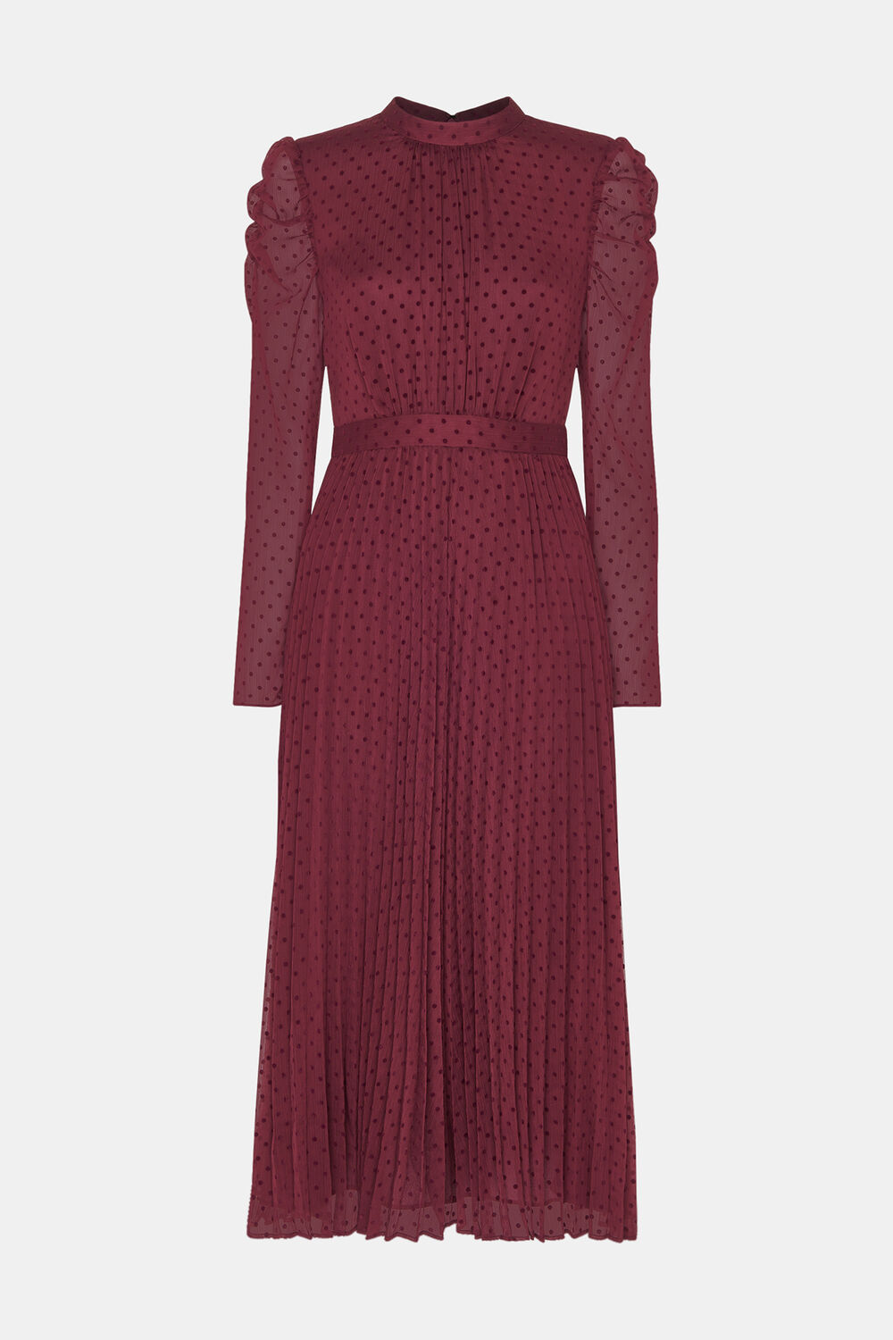 Burgundy Dobby Velvet Celia Dress