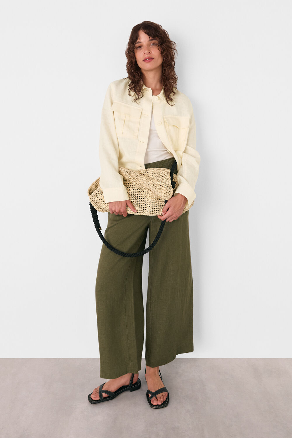 Ivory Abby Linen Casual Jacket
