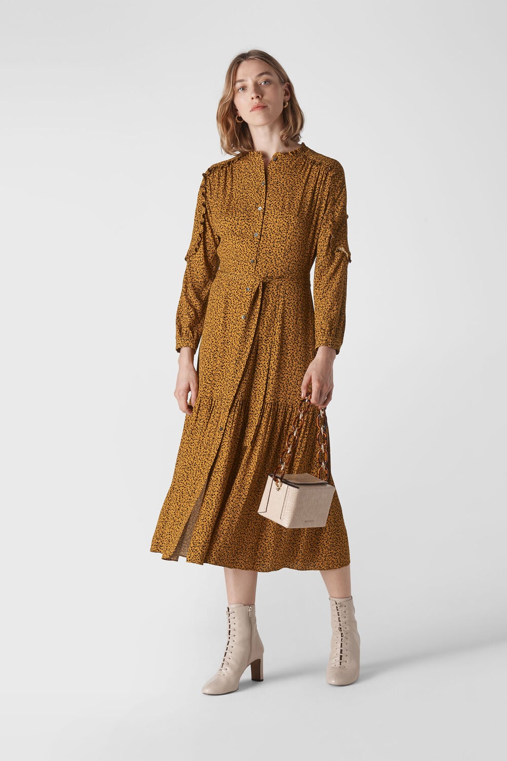 Renee Autumn Floral Dress Yellow/Multi
