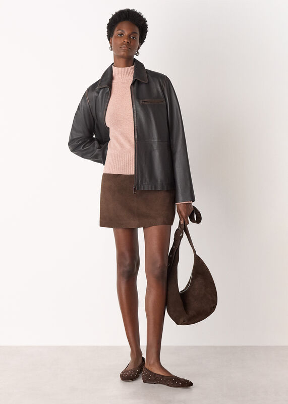 Rose Wool Funnel Neck Knit
