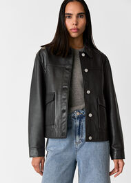 Natia Leather Western Jacket