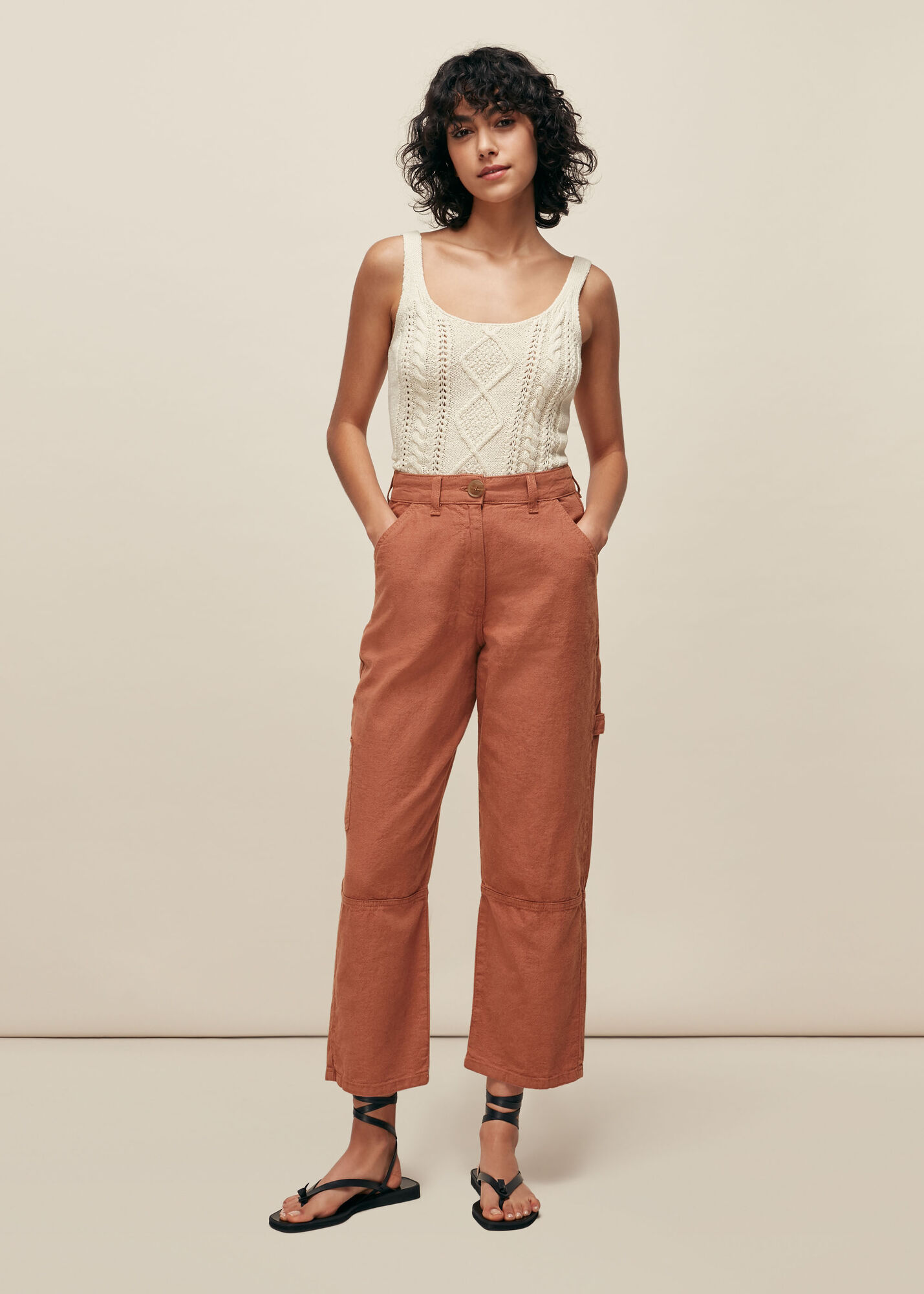 Whistles Women Amenia Cargo Trouser - Pink - 08