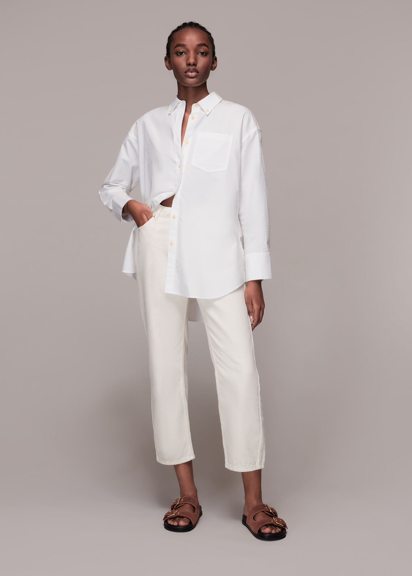 White Oxford Pocket Detail Shirt 
