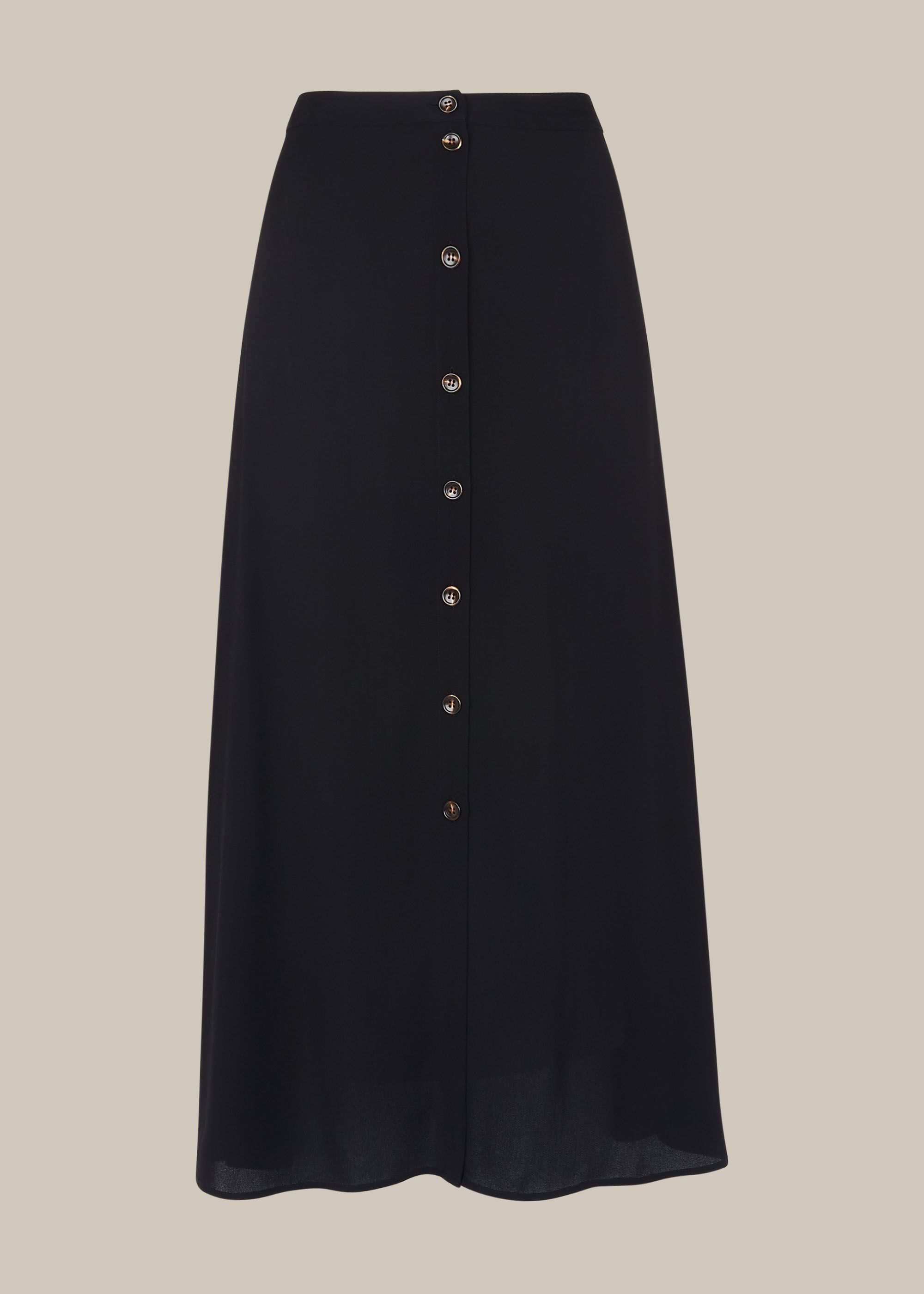 Black button cheap down skirt