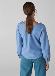 V Bardot Stripe Shirt Blue/White