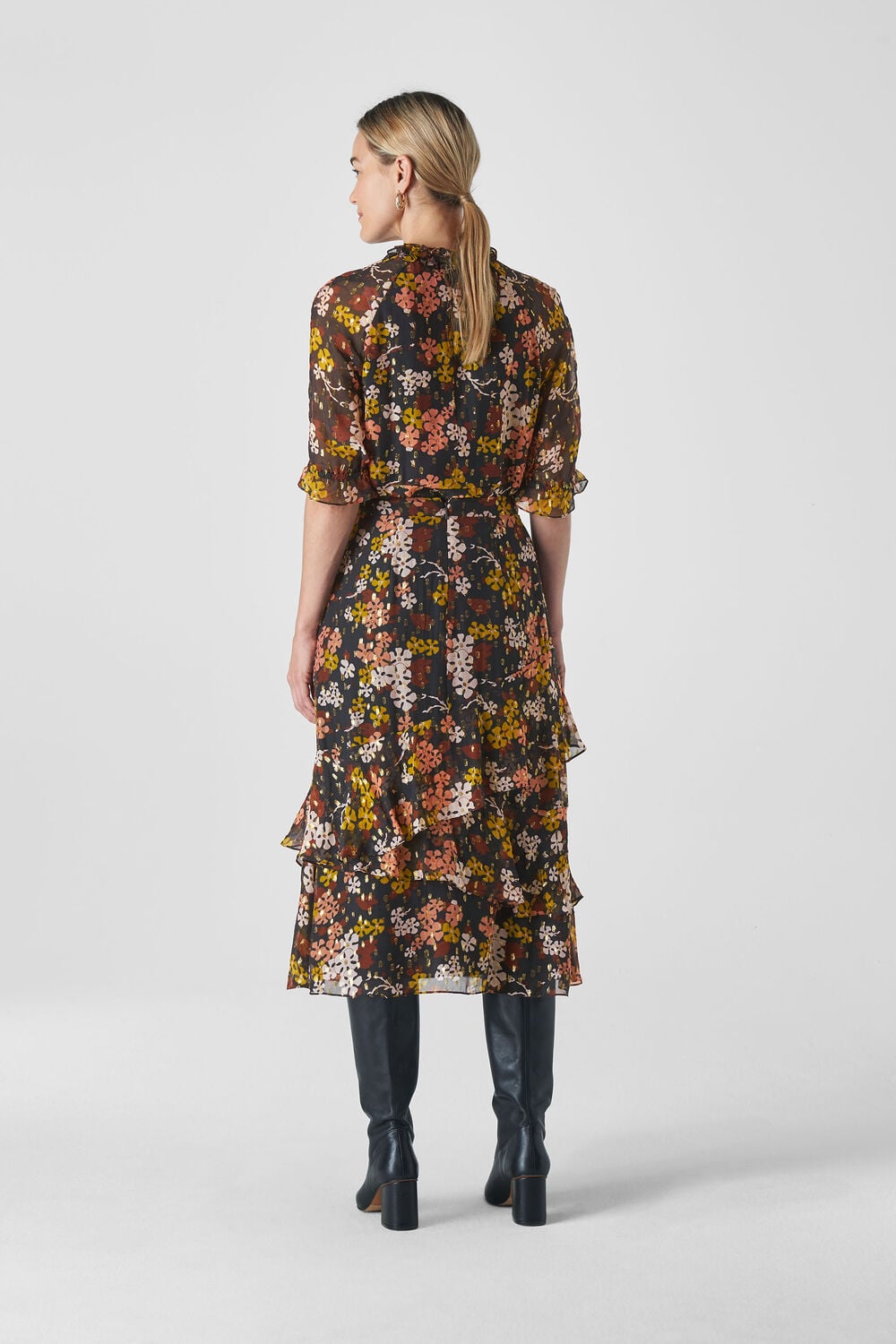 Clover Floral Silk Mix Skirt Multicolour