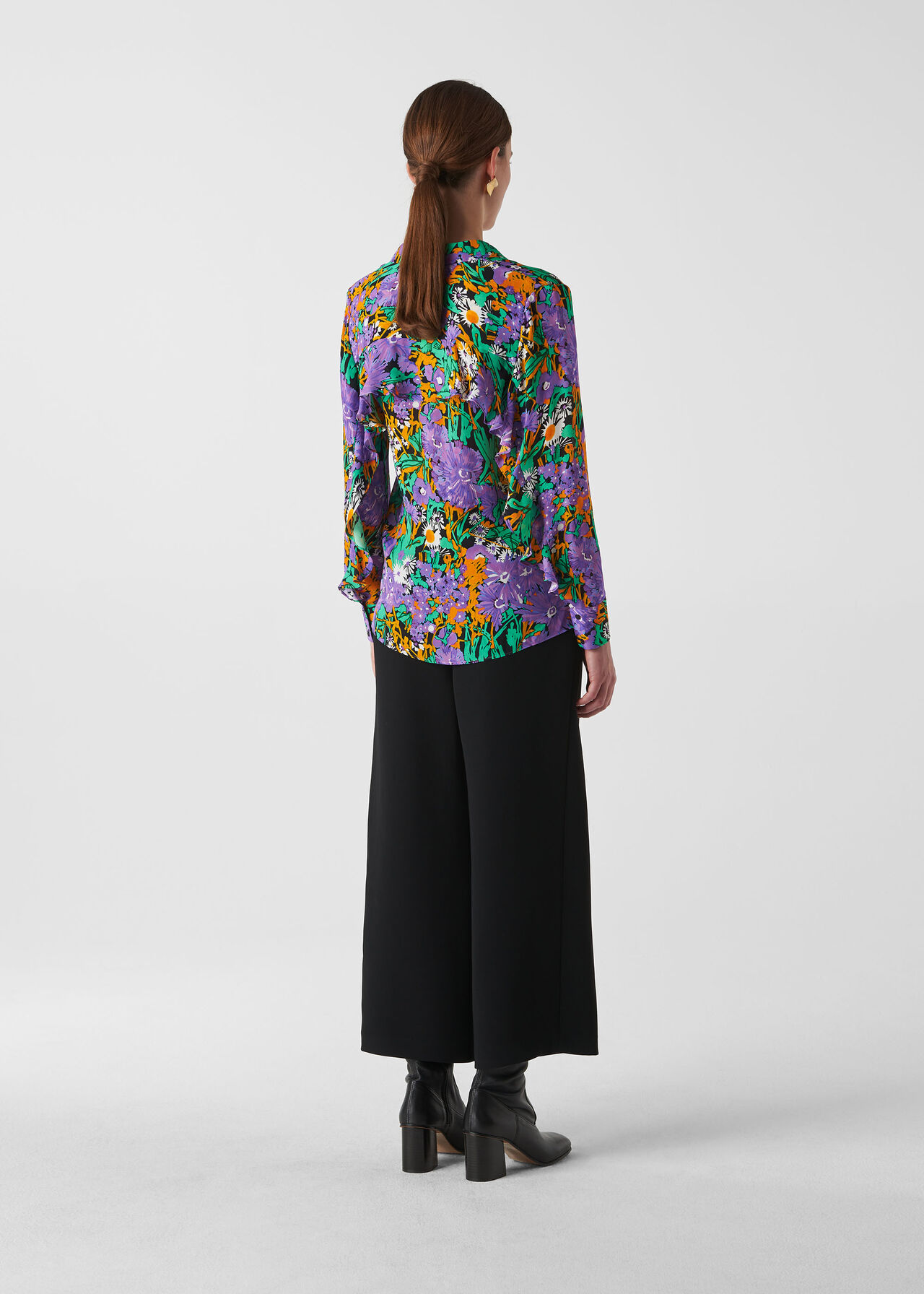 Simone Floral Print Silk Shirt Multicolour