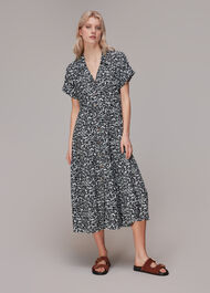 Abstract Smudge Tiered Dress