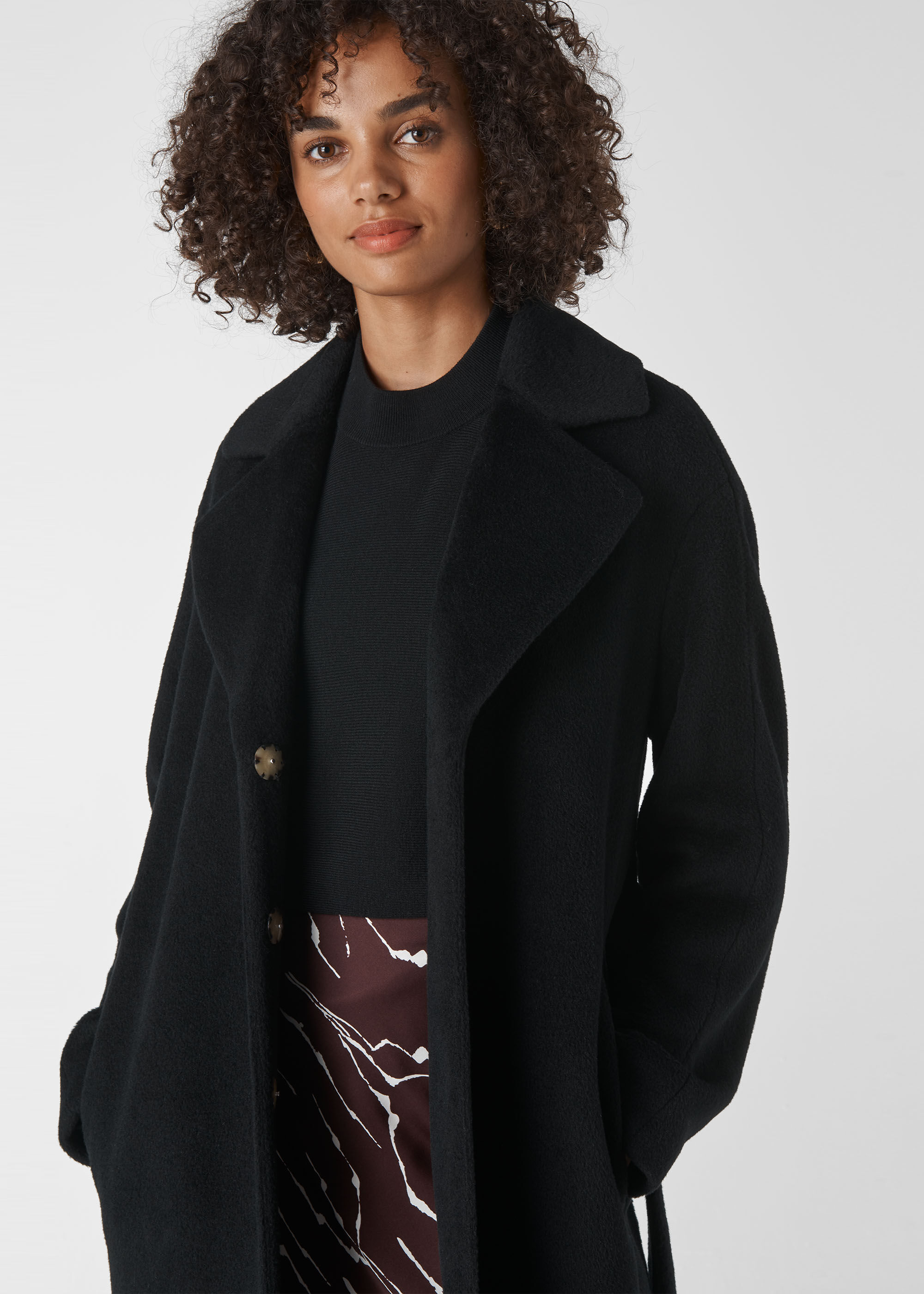 Whistles slim drawn coat hotsell