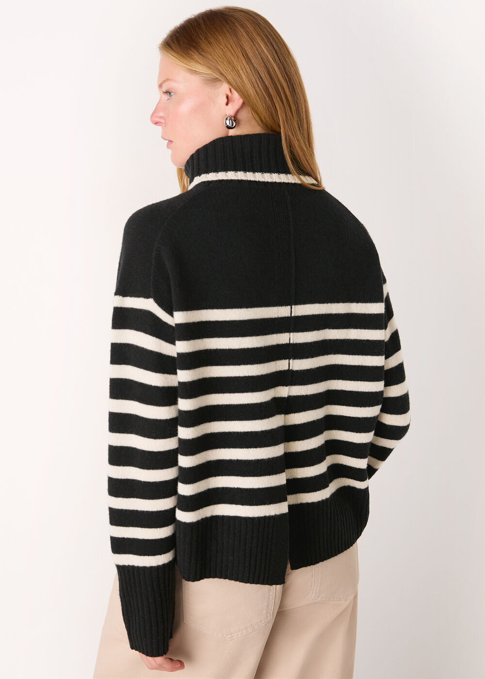 Stripe Wool Roll Neck