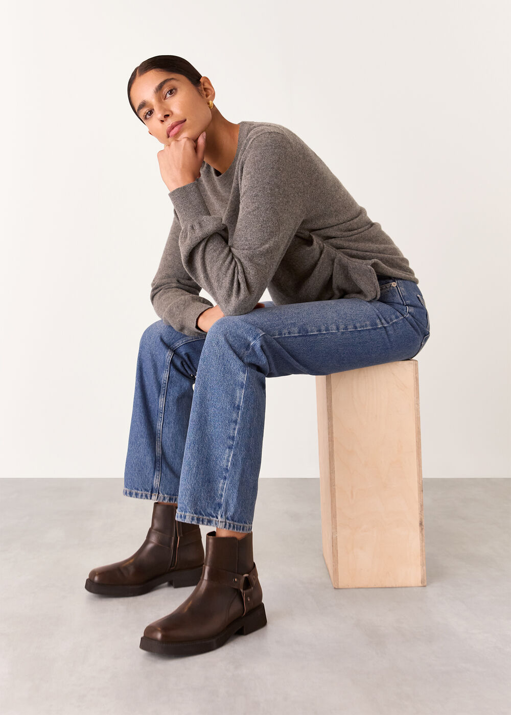 Side Ruched Detail Knit