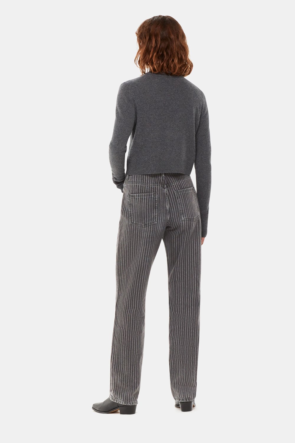 Washed Stripe Straight Jean