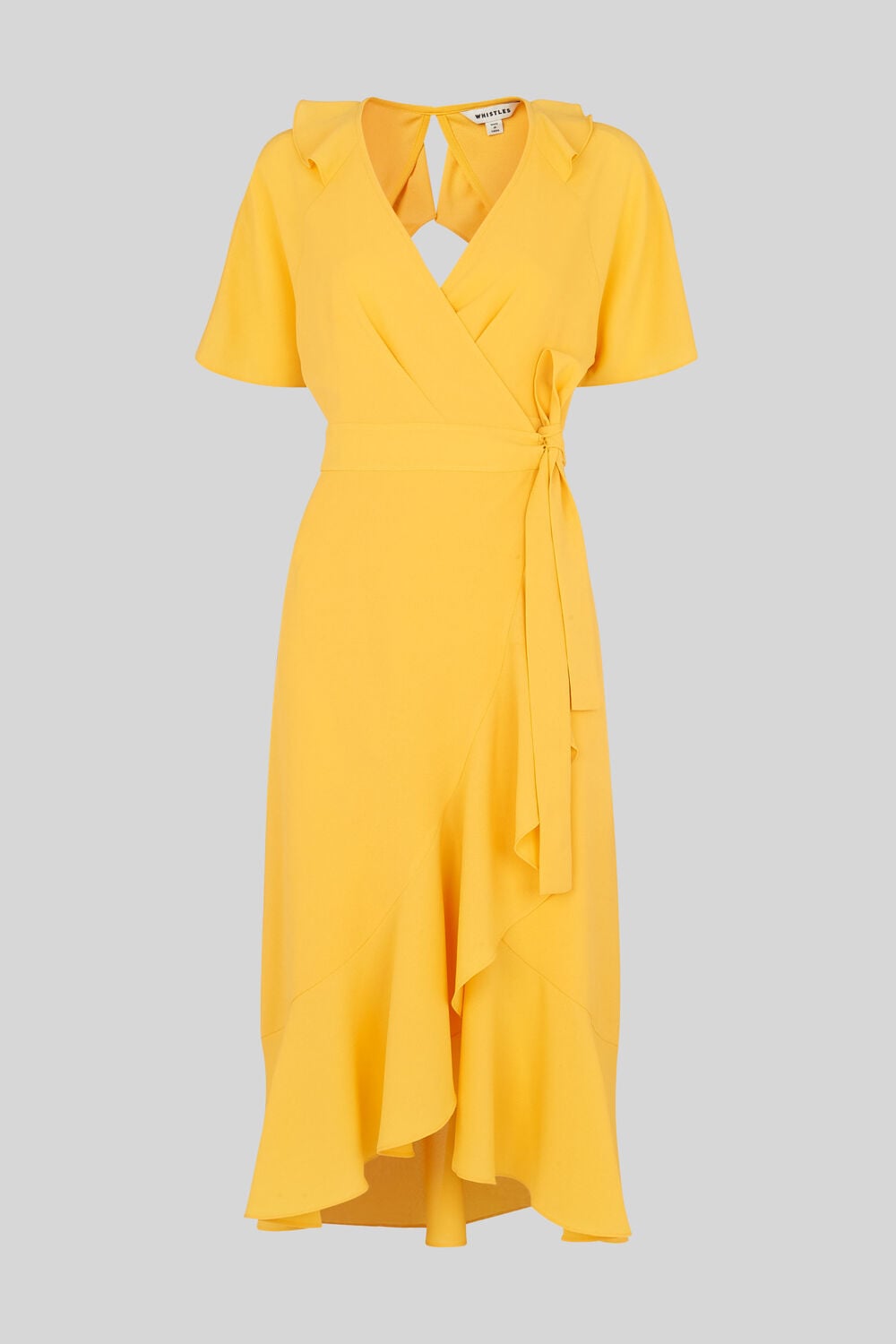 Abigail Frill Wrap Dress Yellow