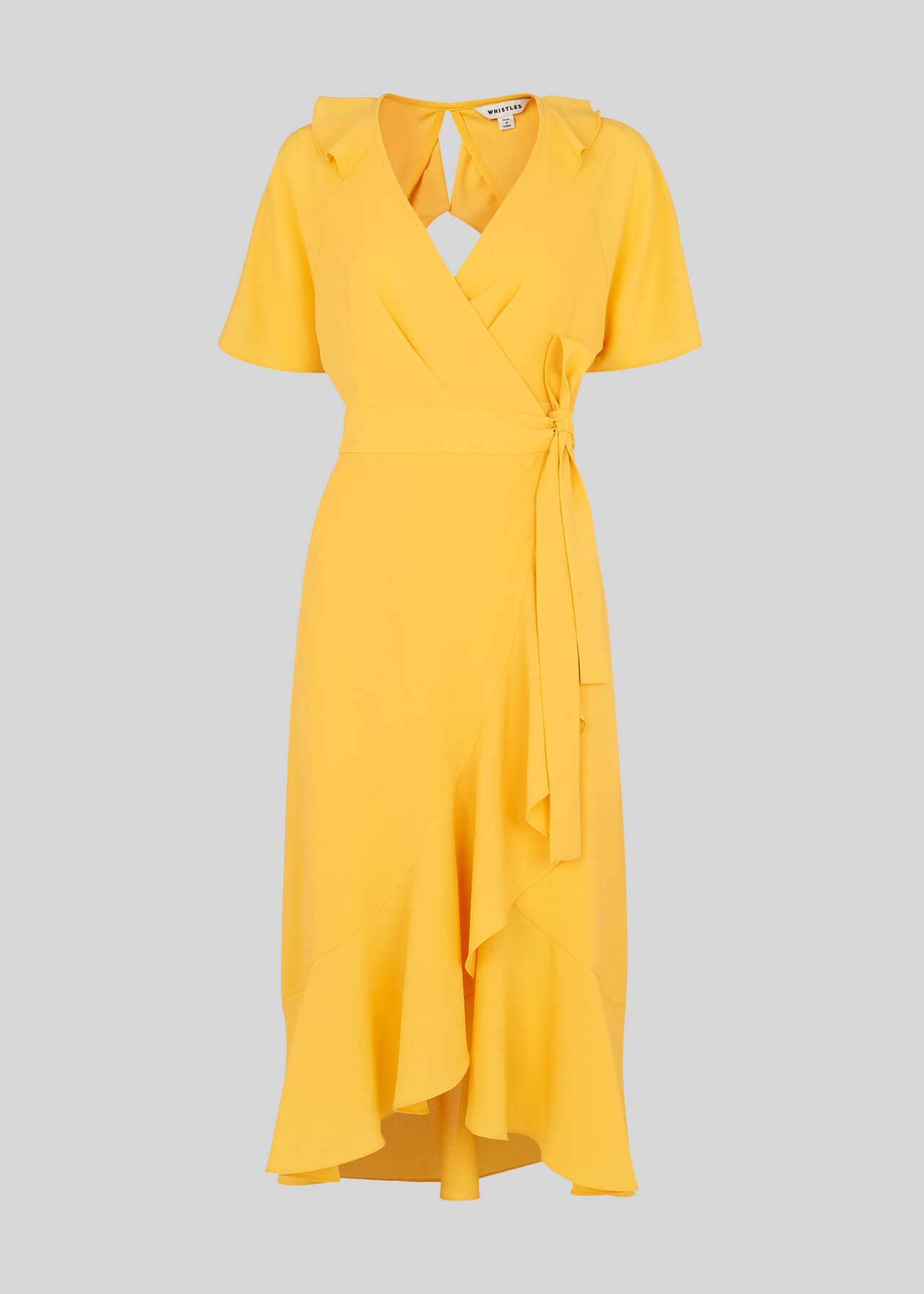 Abigail Frill Wrap Dress Yellow