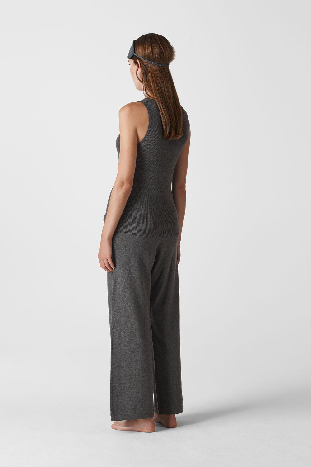 Knitted Pyjama Set Grey Marl