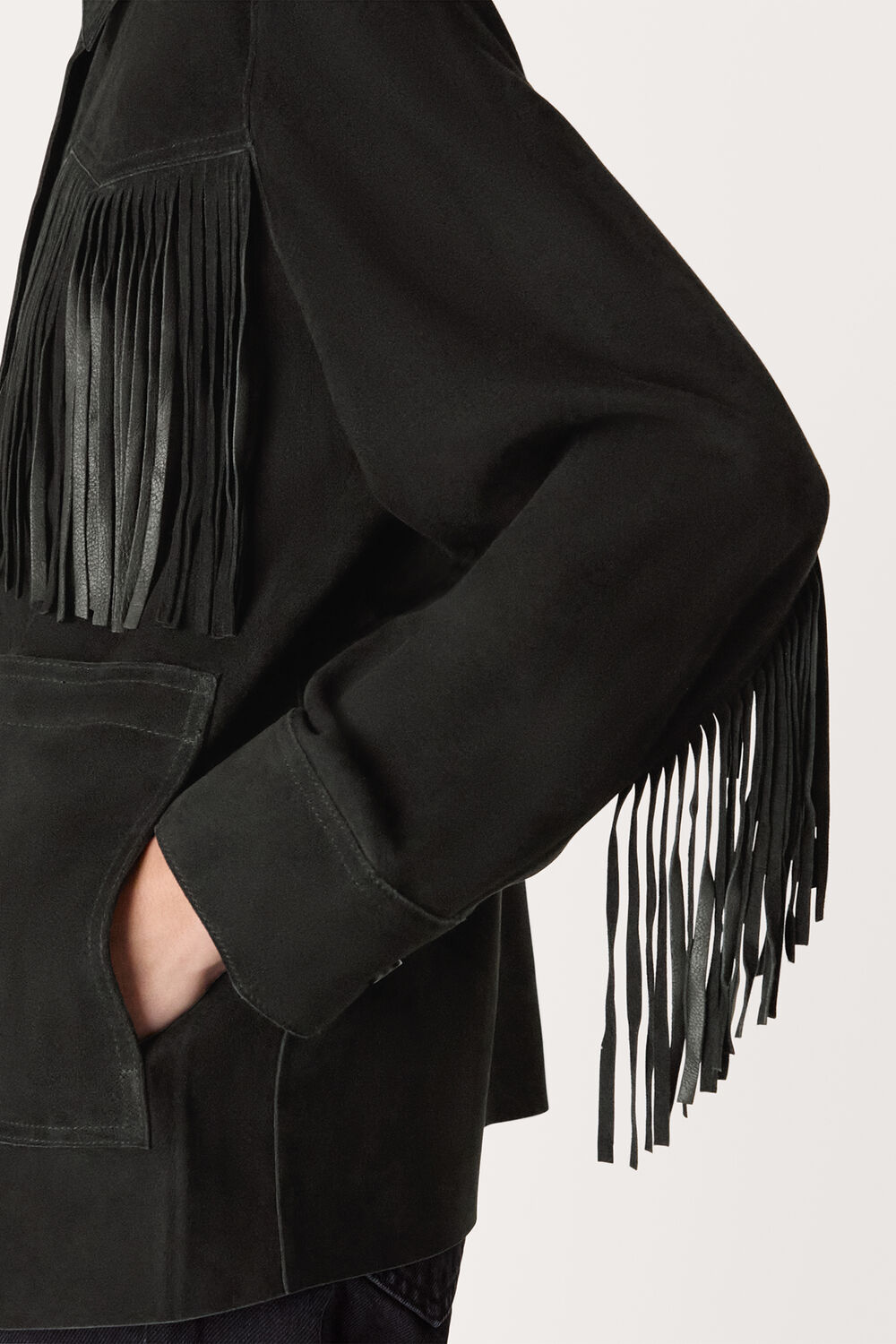 Black Tassel Suede Jacket
