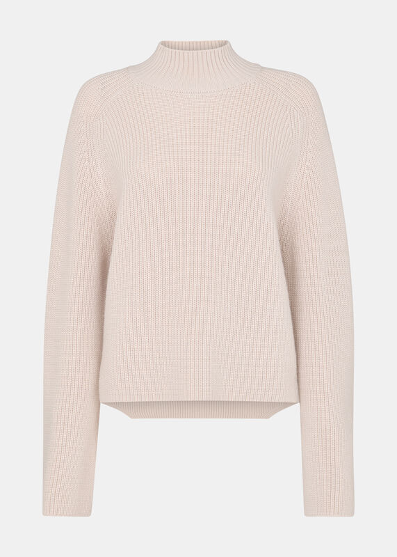 Ivory Wool Mix Side Detail Knit
