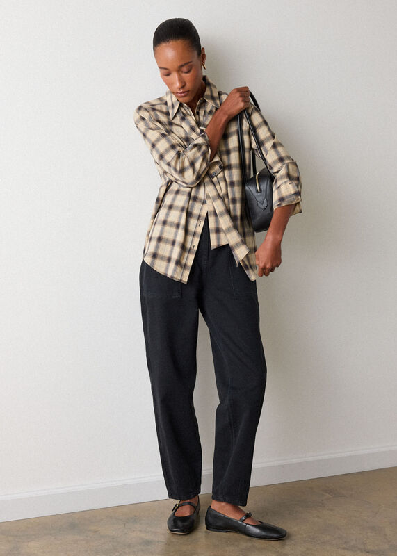 Black Full Length Cotton Trouser