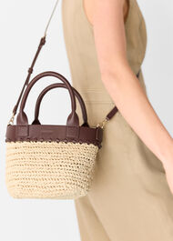 May Collar Straw Crossbody Bag