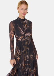 Misty Leopard Mesh Dress