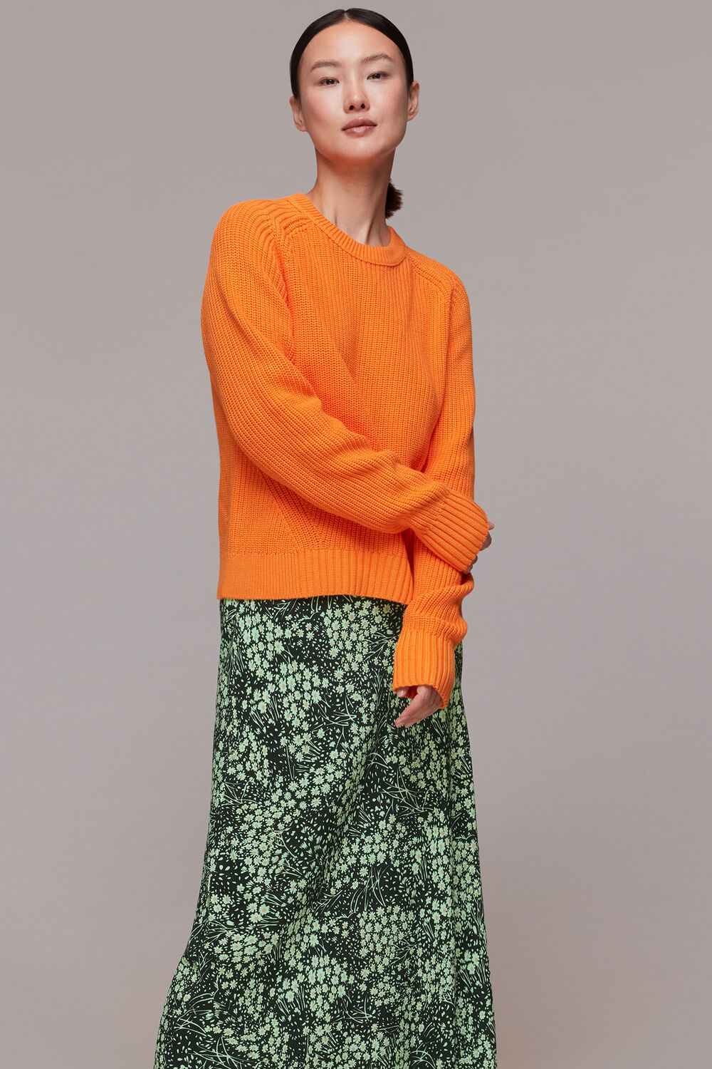 Green Daisy Meadow Bias Cut Skirt