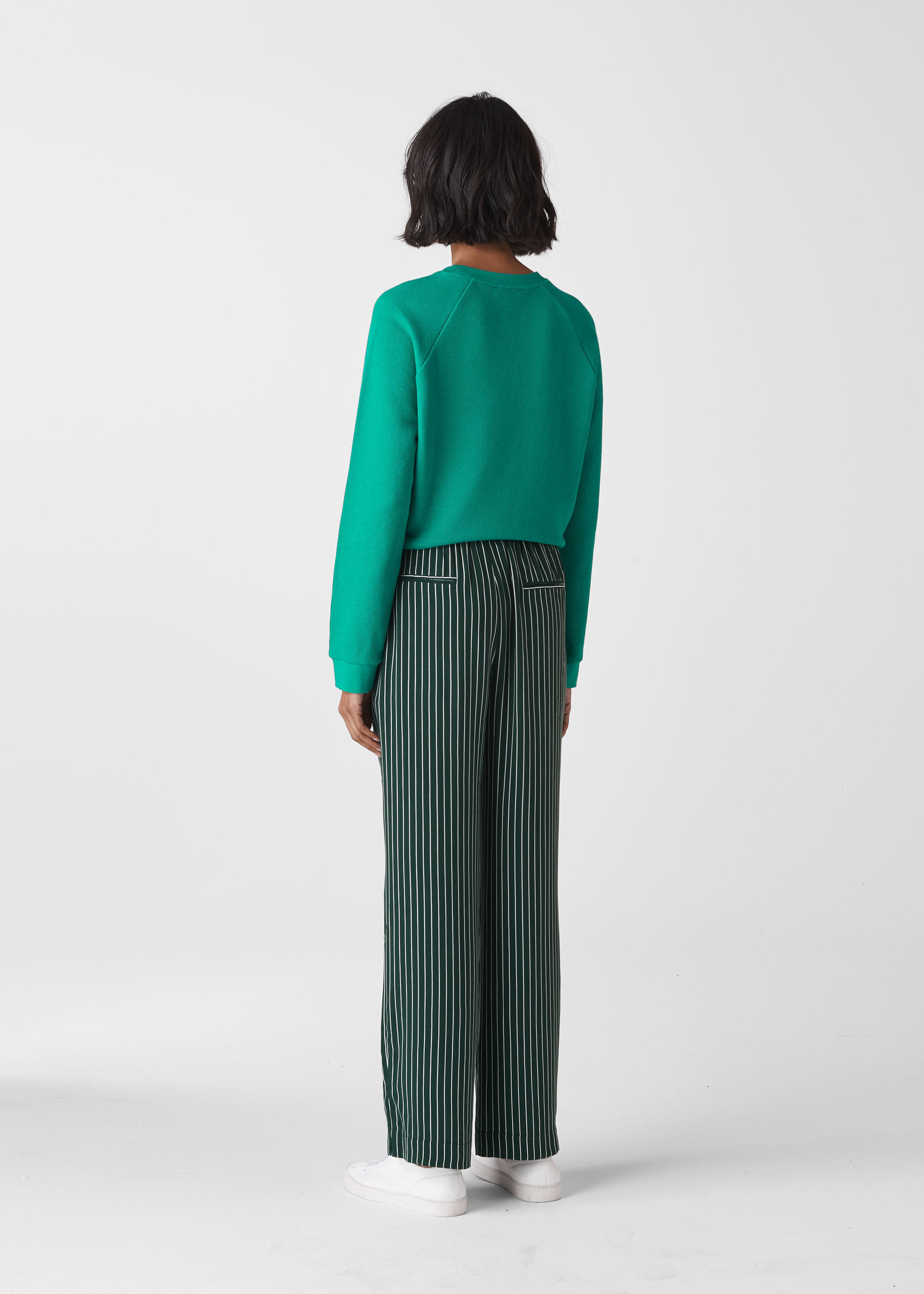 Green hot sale stripe trousers