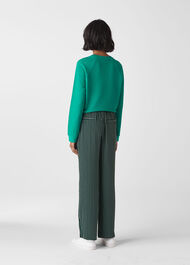 Stripe Wide Leg Trouser Green