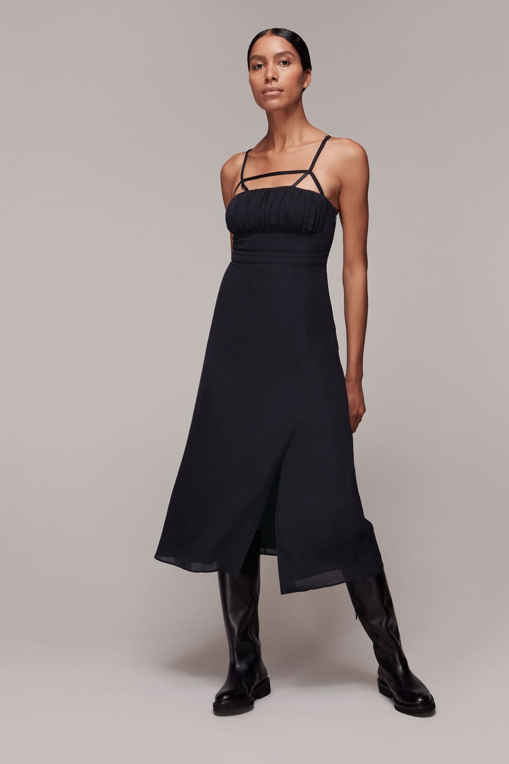 Silk Cut Out Detail Slip Dress