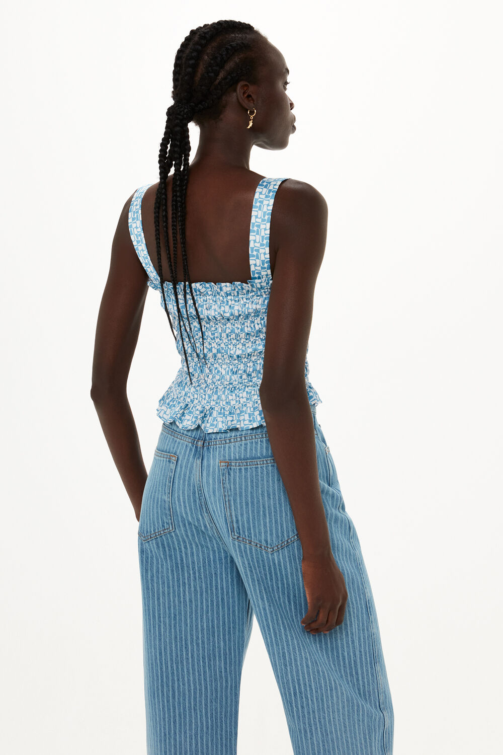 Two Tone Tile Print Top