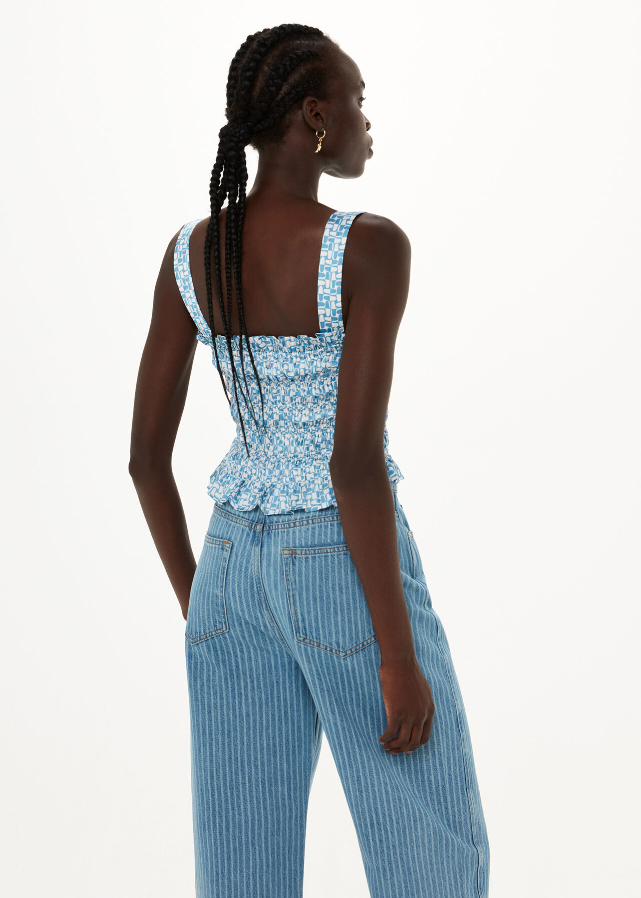 Two Tone Tile Print Top