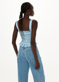 Two Tone Tile Print Top